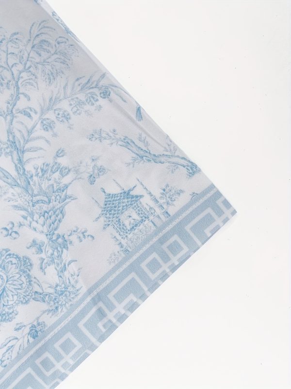 men's stylish light blue floral print short sleeve shirt & pants set casual polyester, button up with floral pattern, all season wear, casual attire|floral print shirt|polyester fabric