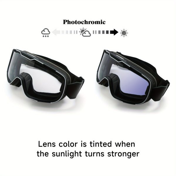 enzodate men's photochromic sports glasses full rim, pc frame & lens, adjustable strap, ideal for driving & outdoor activities, driving eyewear | sleek glossy finish | polycarbonate material