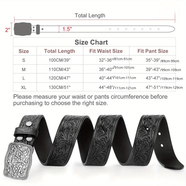 whippy 1pc popular men's western engraved belt, fashionable cowboy countryside belts for jeans .music festival wear