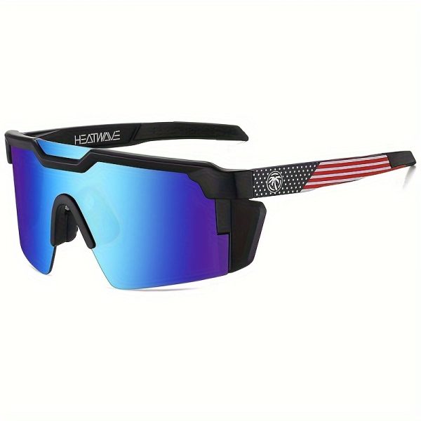 unisex luxury blue mirror glasses high quality protection, anti blue light, retro sporty design with pink accents, durable pc frame for men & women, casual & outdoor use, stylish eyewear, modern eyewear, lightweight eyewear