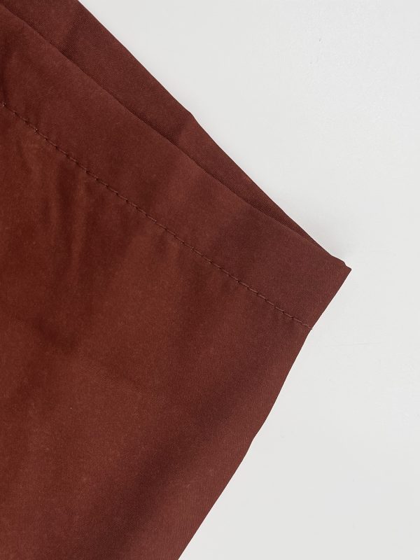 men's casual caramel geometric print short sleeve shirt & pants set stylish brown & beige pattern, comfortable non stretch polyester, all season wear with pockets, casual attire|stylish casualwear|polyester fabric
