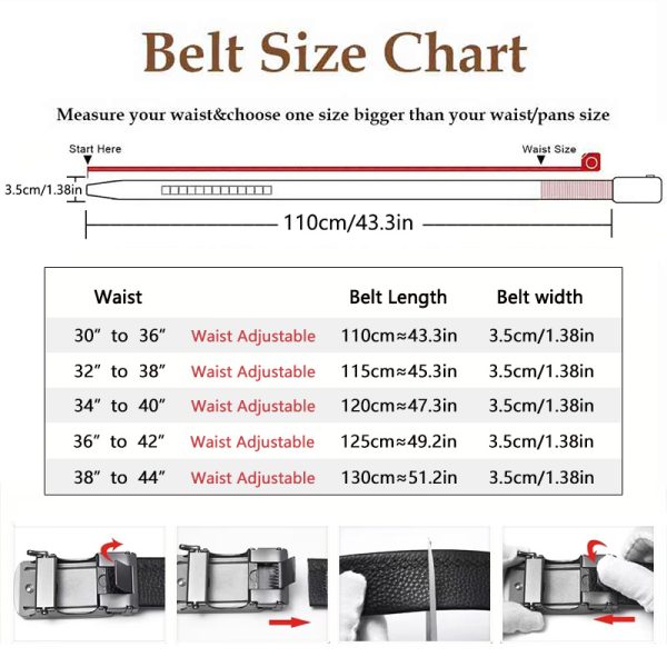 2pcs genuine leather belt for men, 1 3u002f 8