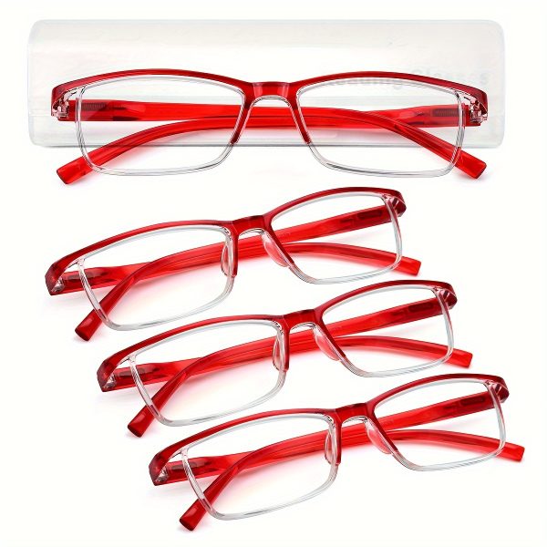 luff men's 4 pack reading glasses anti blue light, portable & ultra light computer readers for men and women, digital eye strain, modern frames, highquality lenses, vision care, office workers