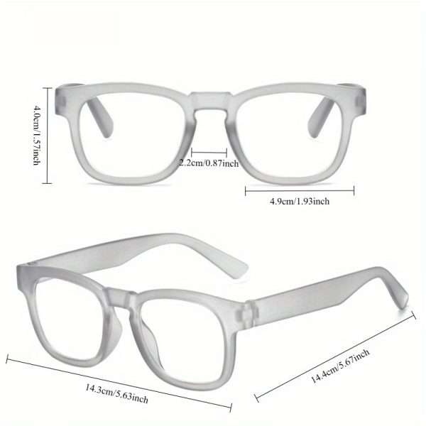 ultralight square reading glasses for women & men high definition presbyopia lenses, +75 225 strength, fashionable lightweight plastic frame for st. patrick's day, mother's day, father's day gift