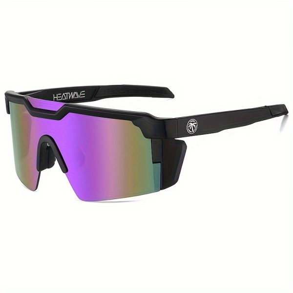 unisex luxury blue mirror glasses high quality protection, anti blue light, retro sporty design with pink accents, durable pc frame for men & women, casual & outdoor use, stylish eyewear, modern eyewear, lightweight eyewear