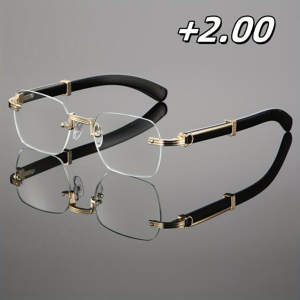 gigula men's retro neutral reading glasses anti fatigue metal hinges, lightweight and durable plastic frame, 100 400 degree prescription, black and golden accents, suitable for office, home and computer use