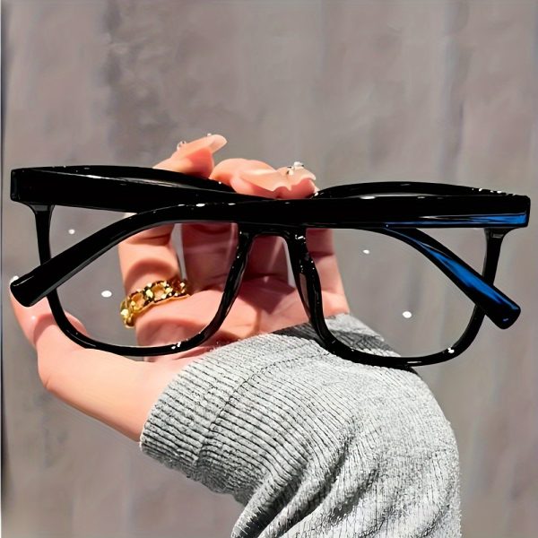 3 pairs of fashion glasses, suitable for girls and young women, square frame, match with outfits, computer play and tv watching, trendy campus style, transparent black frame, facial decoration design
