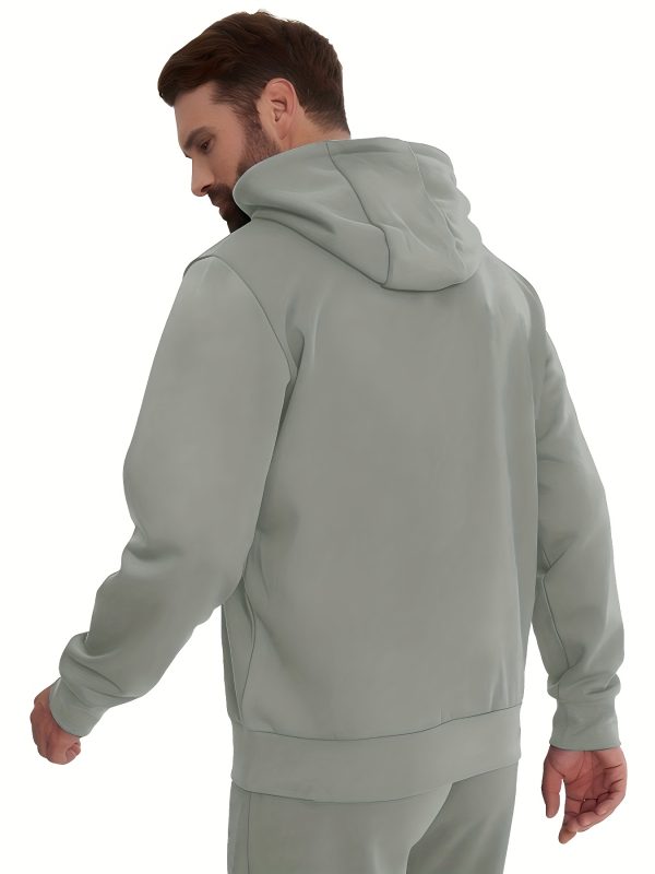 3d print men's casual stylish sports premium beige letter hoodie set