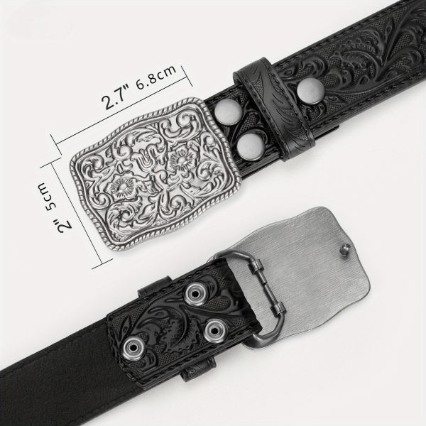 whippy 1pc popular men's western engraved belt, fashionable cowboy countryside belts for jeans .music festival wear