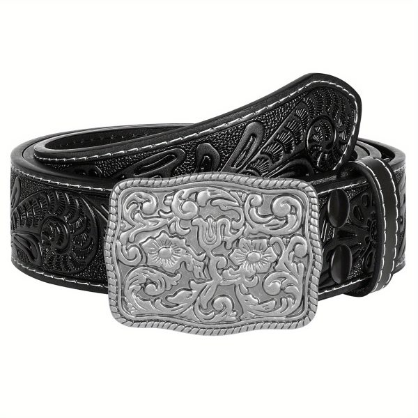 whippy 1pc popular men's western engraved belt, fashionable cowboy countryside belts for jeans .music festival wear