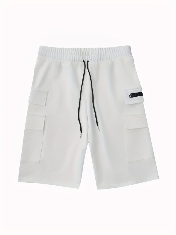men's multi pocket cargo short sleeved t shirt shorts casual set comfortable, casual and breathable
