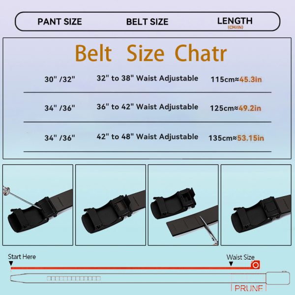 2pcs men's genuine genuine leather ratchet belt, 1.75inch adjustable dress waistband, cut to size design, business style, automatic buckle, for valentine's day, father's day