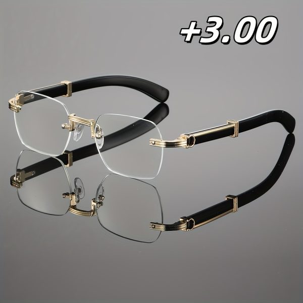 gigula men's retro neutral reading glasses anti fatigue metal hinges, lightweight and durable plastic frame, 100 400 degree prescription, black and golden accents, suitable for office, home and computer use