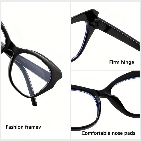 1 pair minimalist butterfly cat eye reading glasses, anti blue light hd presbyopic eyewear, ac lens, pc frame, full rim, for men and women