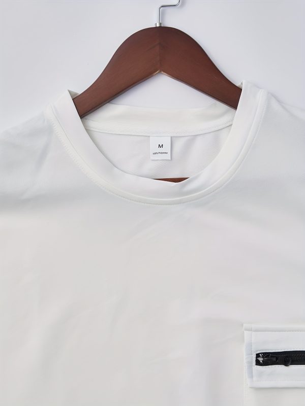 men's multi pocket cargo short sleeved t shirt shorts casual set comfortable, casual and breathable