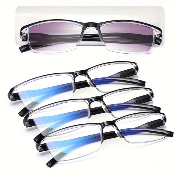 luff men's 4 pack reading glasses anti blue light, portable & ultra light computer readers for men and women, digital eye strain, modern frames, highquality lenses, vision care, office workers