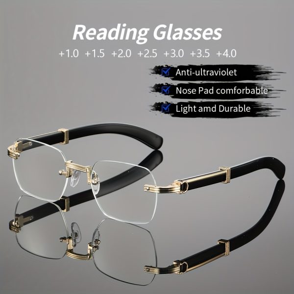 gigula men's retro neutral reading glasses anti fatigue metal hinges, lightweight and durable plastic frame, 100 400 degree prescription, black and golden accents, suitable for office, home and computer use