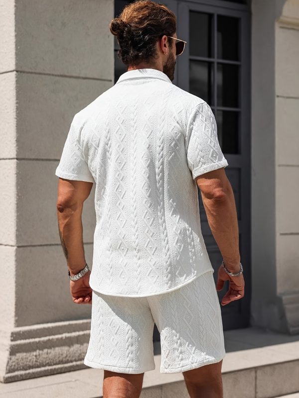 men's casual sports suit fashion version, shorts short sleeved button up collar, the best gift for boyfriend and father