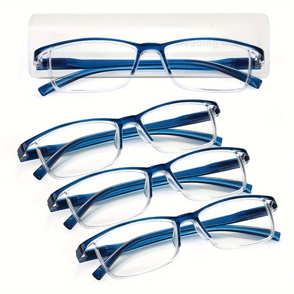 luff men's 4 pack reading glasses anti blue light, portable & ultra light computer readers for men and women, digital eye strain, modern frames, highquality lenses, vision care, office workers
