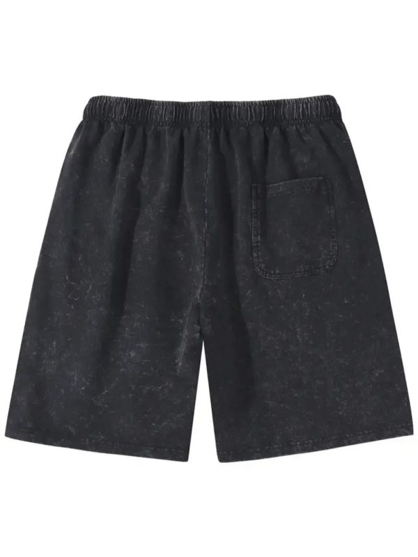 men's washed retro wax printed cotton t shirt 230g, 290g washed retro shorts, mountain view and floral interwoven print suitable for summer wear, outdoor sports, casual shorts t shirt shorts set