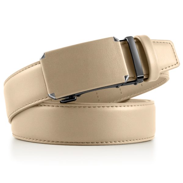 2pcs men's genuine genuine leather ratchet belt, 1.75inch adjustable dress waistband, cut to size design, business style, automatic buckle, for valentine's day, father's day